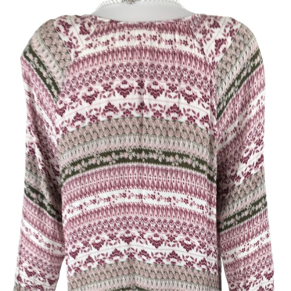 Cloud Chaser Button Up Burgundy Green Long Sleeve Pheasant Top size 1X - Picture 13 of 16